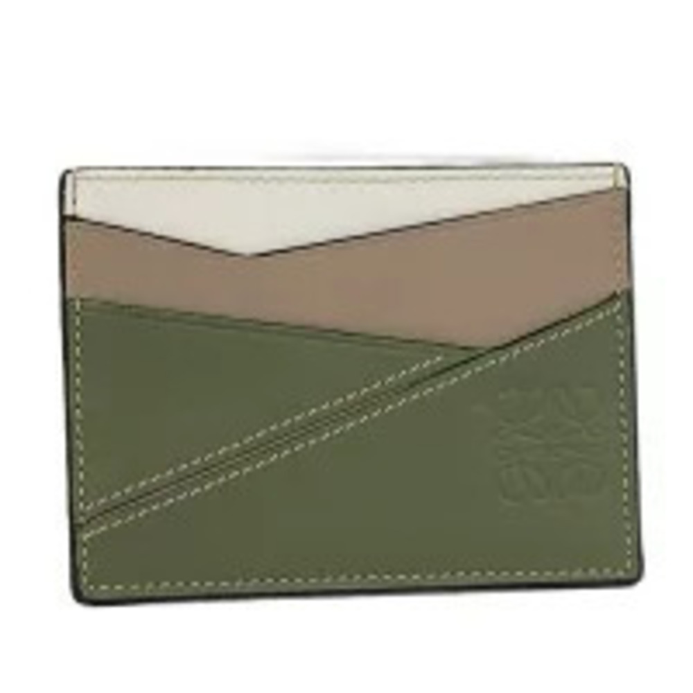Loewe Card Case Wallet Puzzle Leather Green